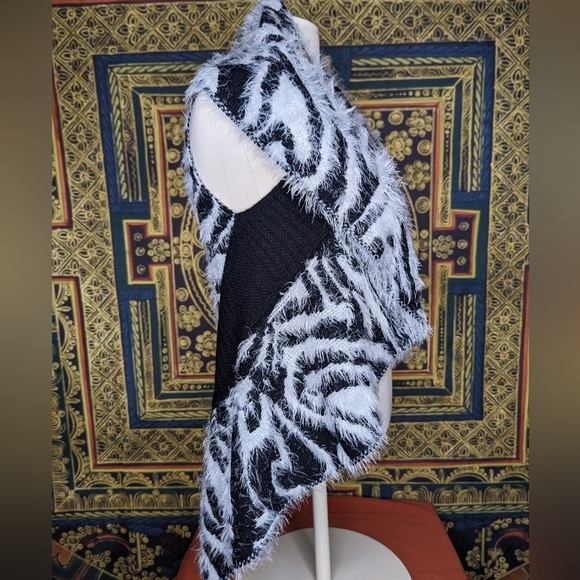 SIONI Mixed Print Sweater Cardigan Jacket Vest Size Small / Medium - Picture 3 of 8